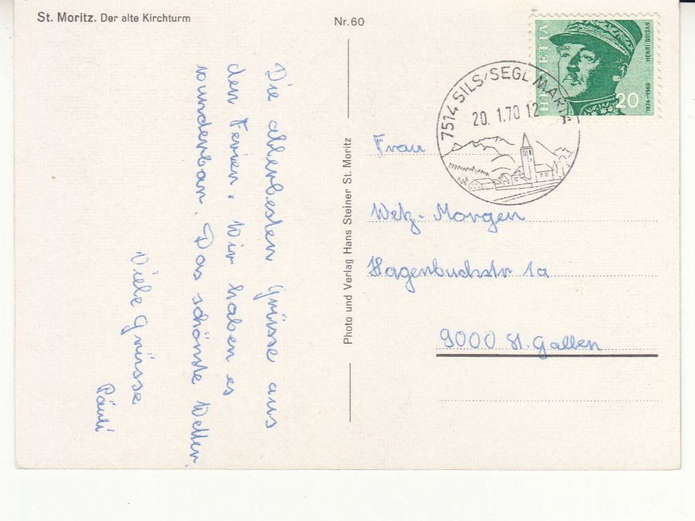 Cartoline postali: St. Moritz 1970 – Usato da Bürglen TG venduto da StampGraf 1