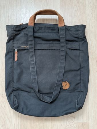 Fjällräven Totepack No. 1 Black Tote Backpack with Leather H