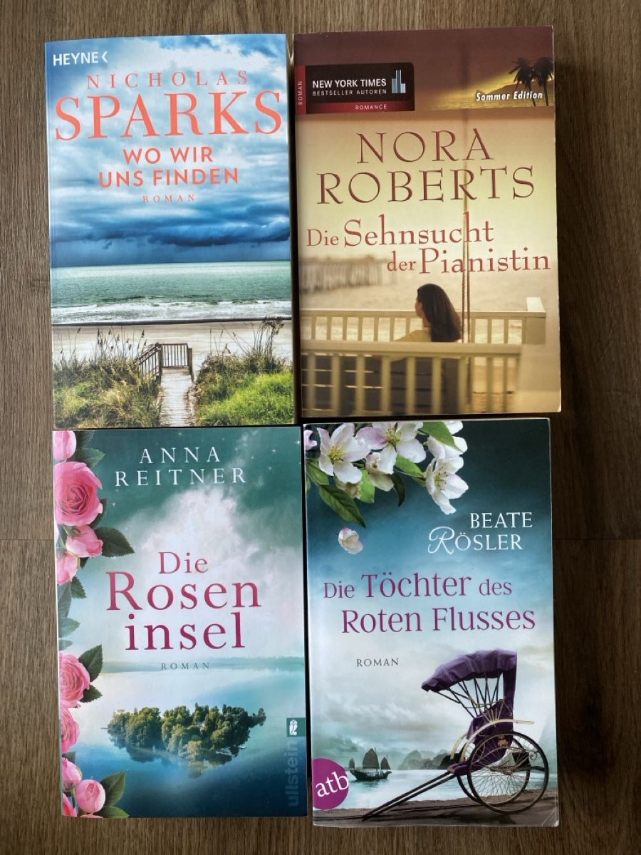 Libri: 4 Romane: Sparks, Roberts, Reitner, Rösler – Usato da Schlosswil venduto da maga09