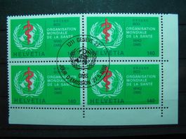 CH OMS 1975 Weltgesundheit 4er BL ES