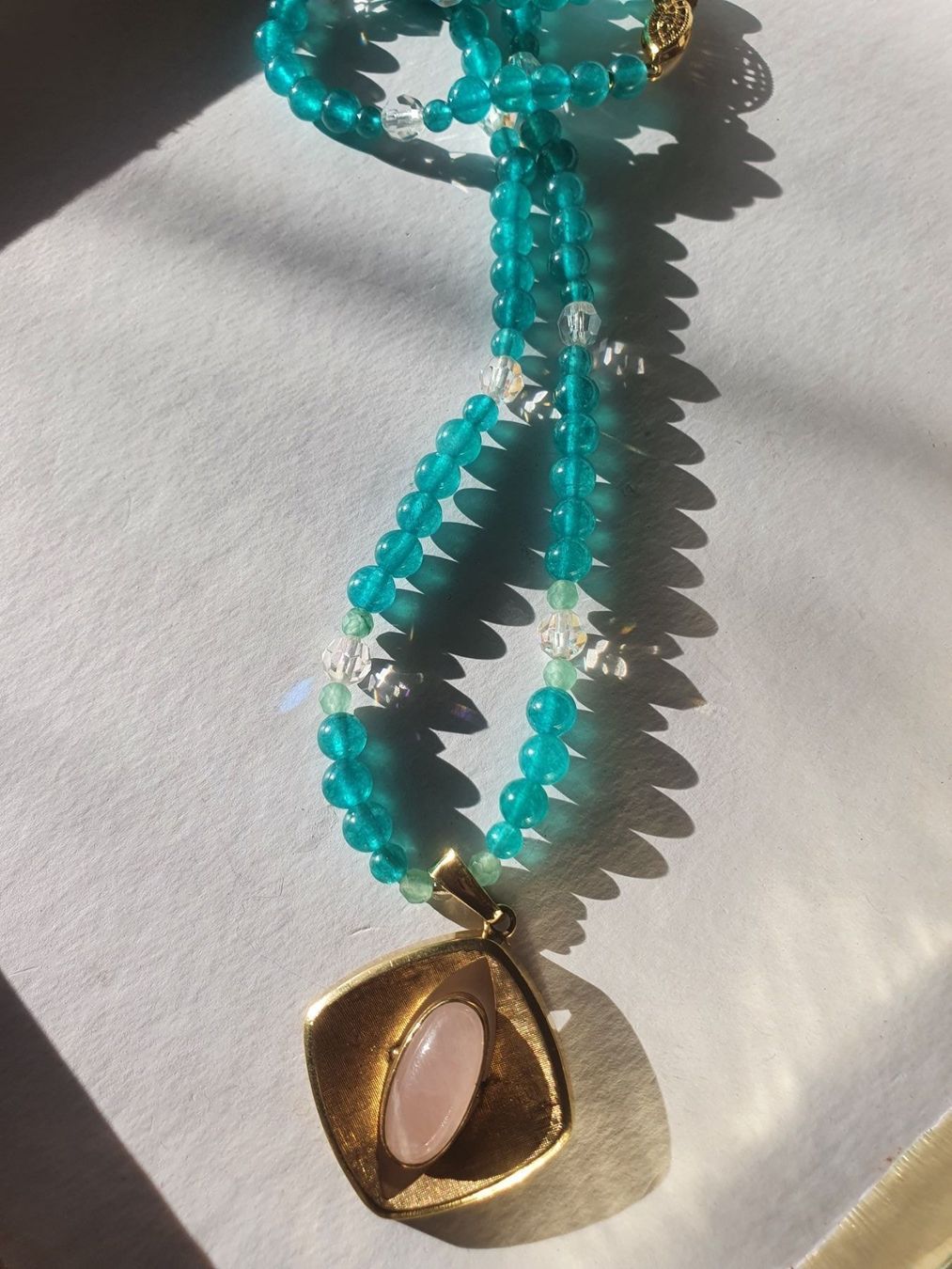 Catenine: Chrysoprase mit alt Rozenquarz Anhänger – Nuovo (secondo la descrizione) da Benglen venduto da Meercat3 5
