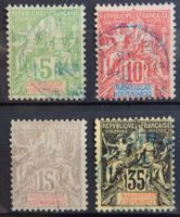 Madagaskar Frankreich Kat. 43-45 & 47 gest. 1900