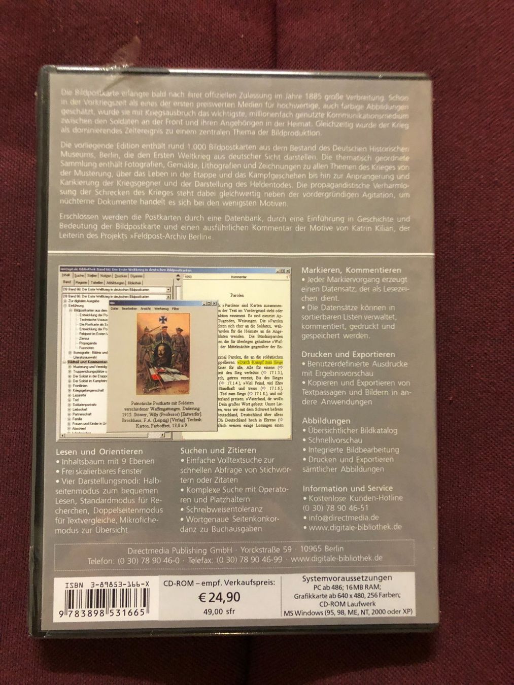 CD & DVD vergini: Der 1. Weltkrieg deutsche Bildpostkarten - originalverpackt – Nuovo e nell'imballaggio originale da Niederhasli venduto da thozam 1