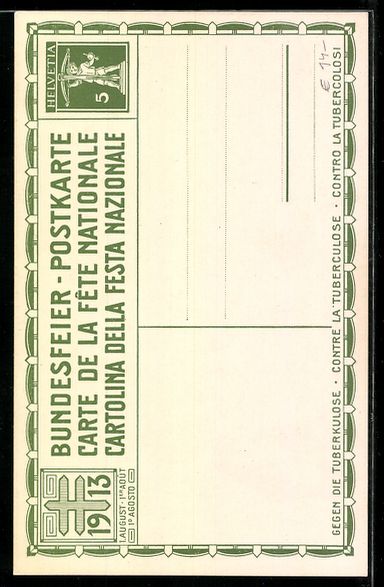Cartes postales: Schweizer Bundesfeier 1913, Liebespaar a – D'occasion à Berlin par bartko-reher 1