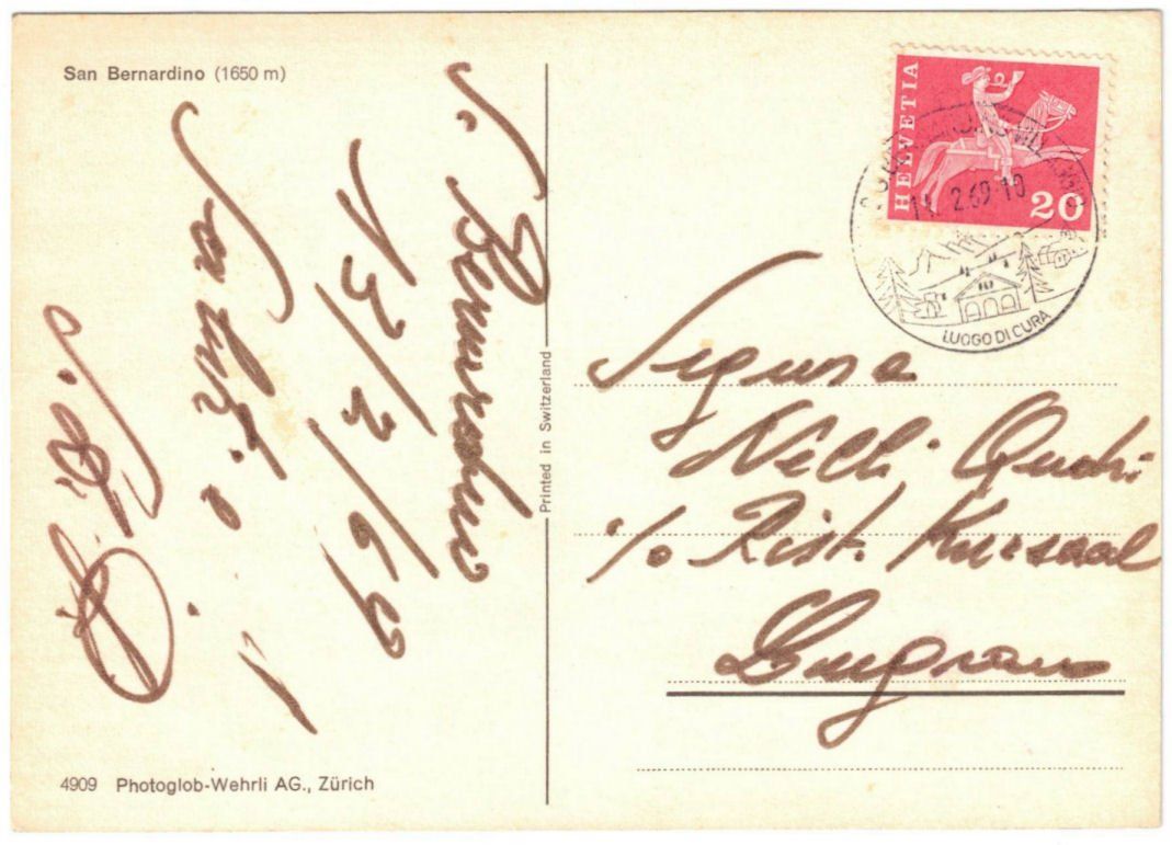 Cartoline postali: San Bernardino - Skilift – Usato da Binningen venduto da Mountainrider 1