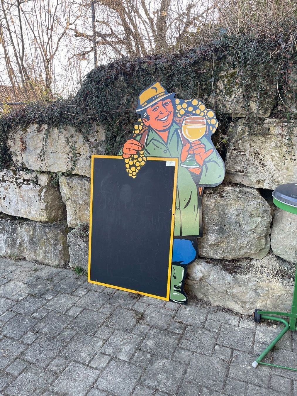 Lavagne: Grand Panneau Tableau Noir Vigneron 1985 – Usato da Vallamand venduto da Bricbracbroc82