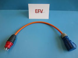 Strom Adapter T25 16A 5P IP55 zu CEE 16A 3P Camping Boot