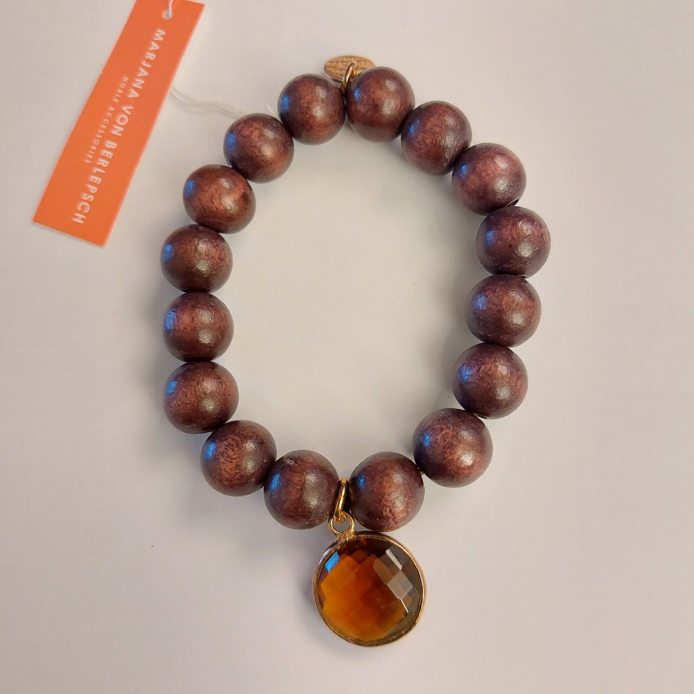 Bracciali & Braccialetti: Holzarmband mit Citrin, mauve, NEU – Nuovo e nell'imballaggio originale da Altendorf venduto da Markus049