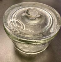 Vintage Glasdose mit Deckel