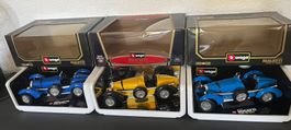 Lot de 3 miniatures Bugatti Type 59 (1934) 1:18
