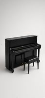 Piano droit Kieffer noir brillant + banquette – bon état 