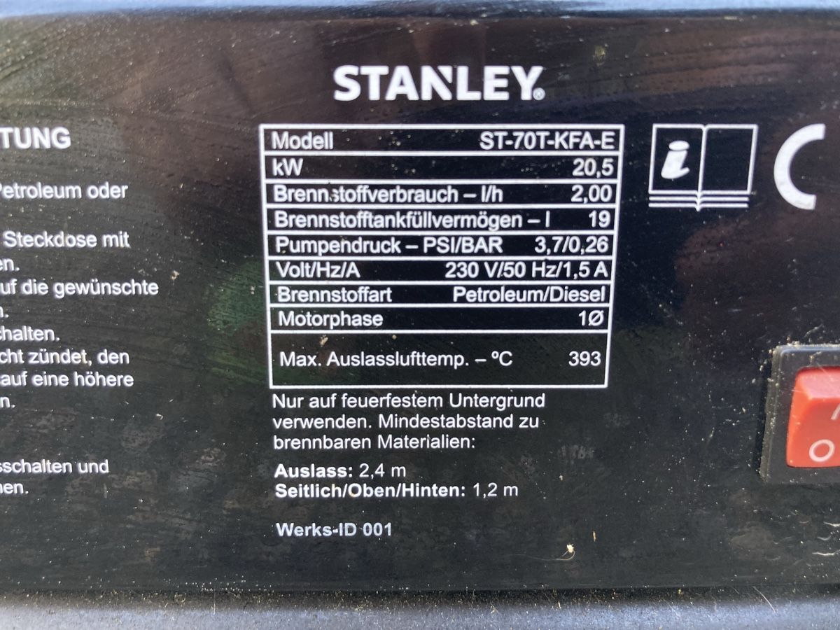 Stanley Radiatori: Heizkanone Stanley 20kW – Usato da Steinen venduto da wal_v2ls 2