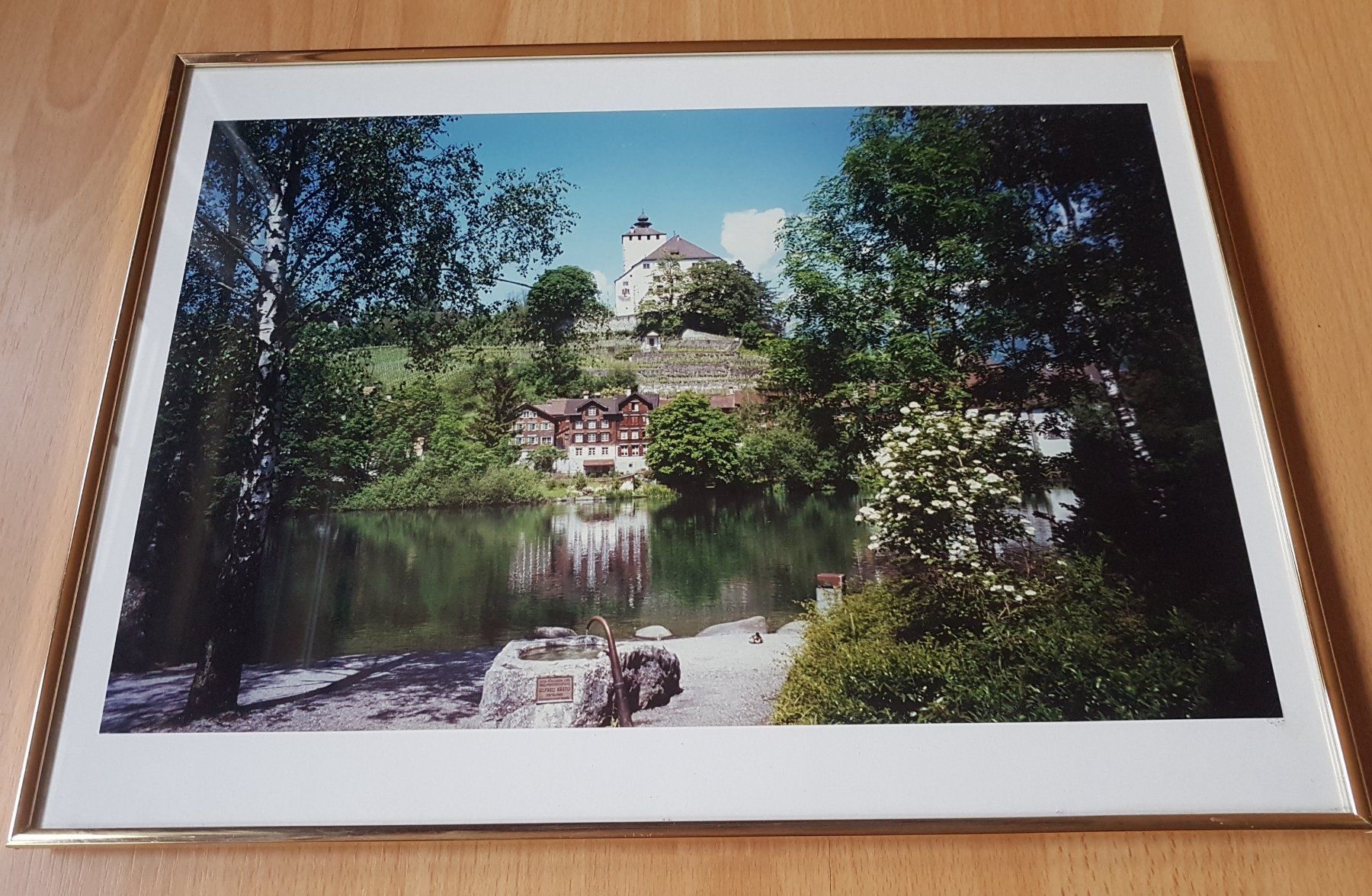 Foto & Immagini: SCHLOSS WERDENBERG MIT SEE (BILD MIT RAHMEN) – Usato da Sax venduto da spazieren
