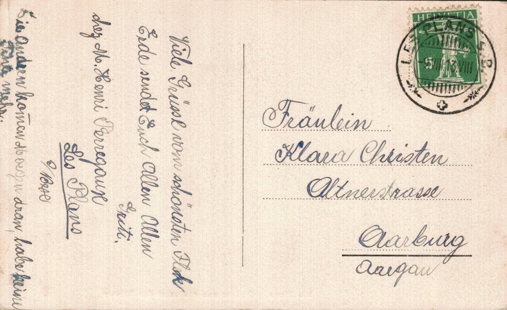 Cartoline postali: Originale, alte Ansichtskarte Les Plans, gel. 1913 – Usato da Luzern venduto da Kartenansicht 1