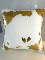 Top Deko! Kissenbezug Weiss-Gold glanz neu