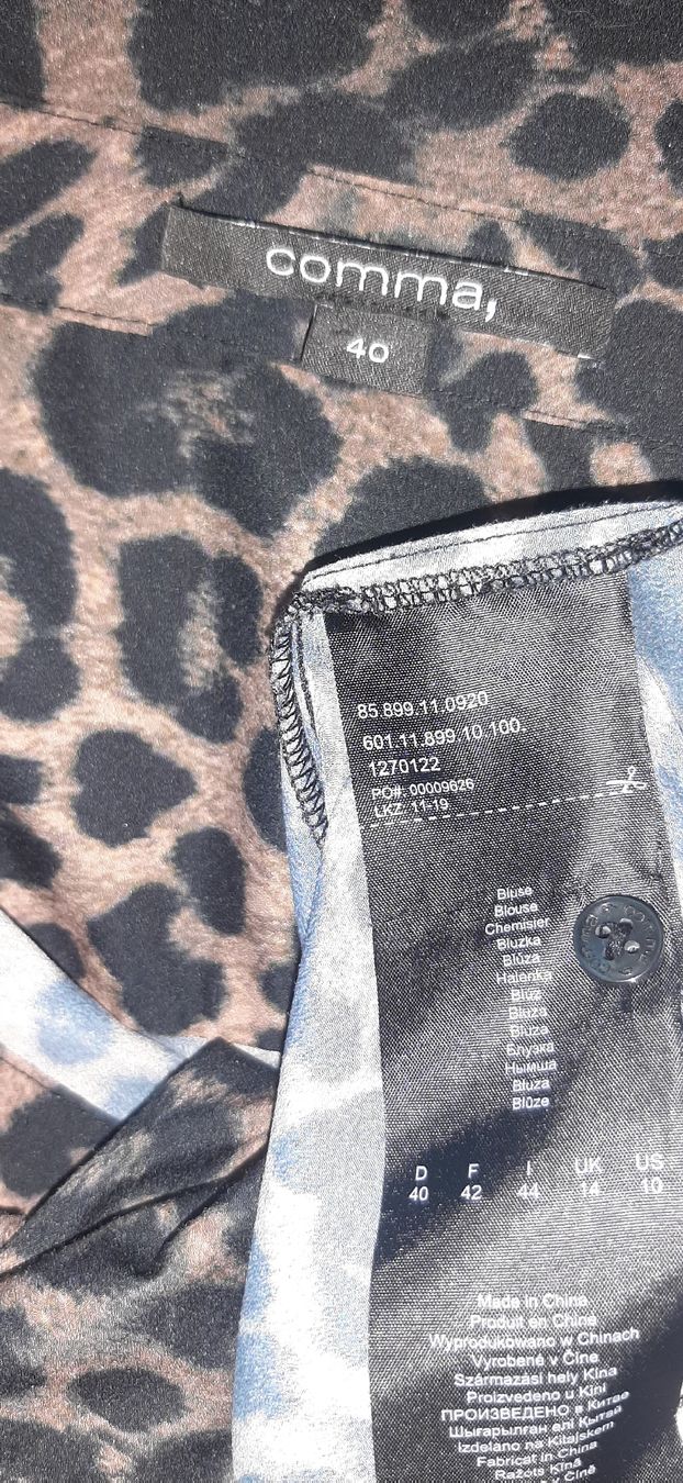 Comma Camicette: Bluse comma 40 Leo-Muster Damen Hemd  – Usato da Uster venduto da kgw78 3