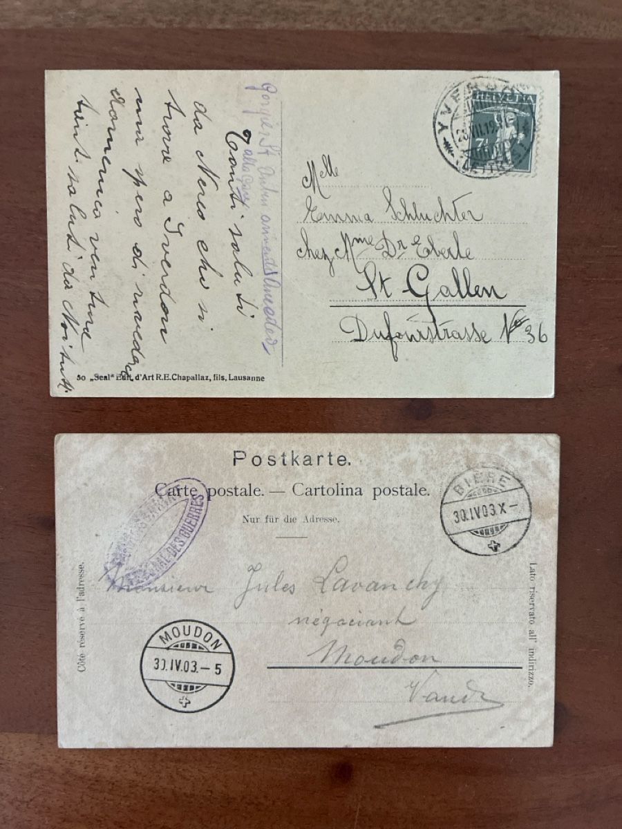 Cartes postales: 2 Ansichtskarten Schweiz vom Militär- Radfahrer – D'occasion à Oftringen par Cla.vD.74 1