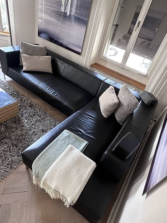 Divani: Hochwertiges schwarzes Leder-Ecksofa  Designerstück – Usato da Zürich venduto da idu_pjs7 2
