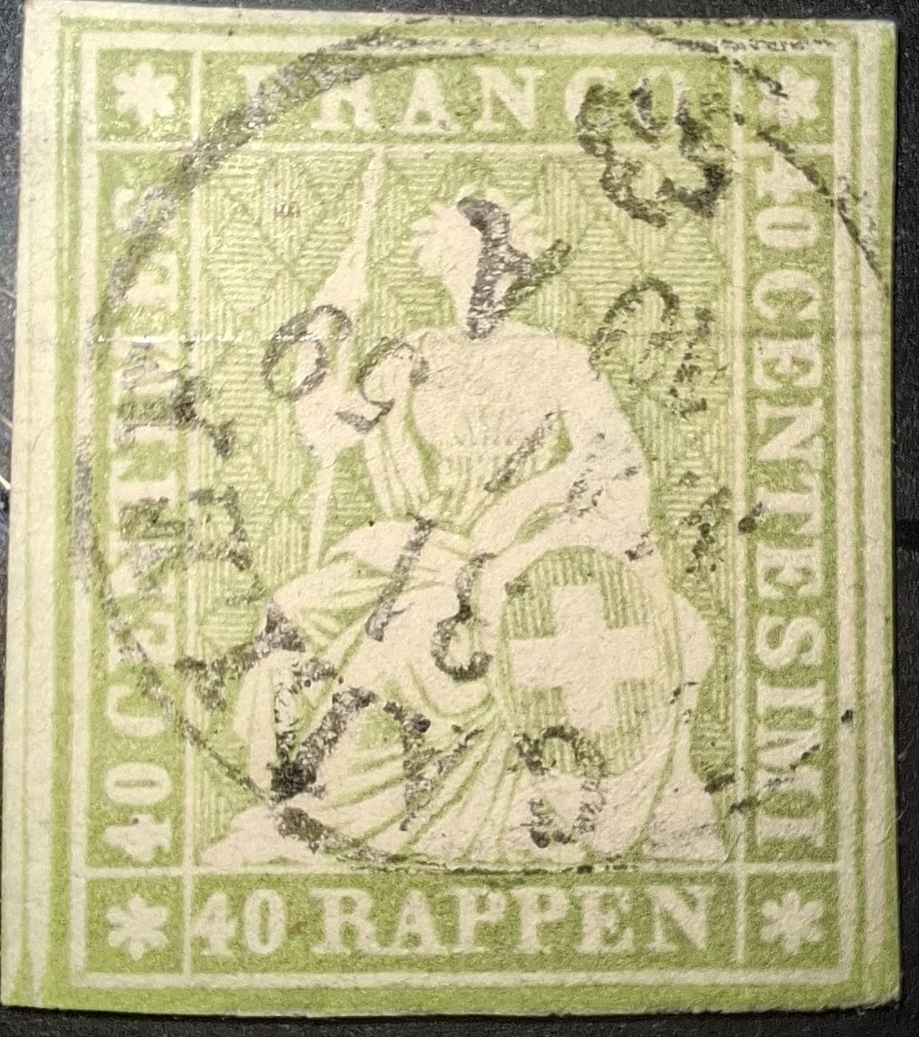 Tutti i francobolli: Strubel 26C St. Gallen Kat. 140.- – Usato da Balgach venduto da SIMEON27