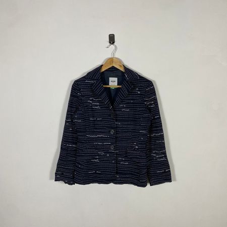 Veste blazer Moschino Jeans imprimé all-over bleu marine - S
