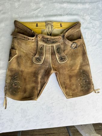 Beckert Wildbock-Lederhose Gr. 54 mit Gurt