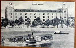 Basel - Kaserne - Dampfschiff - Antik