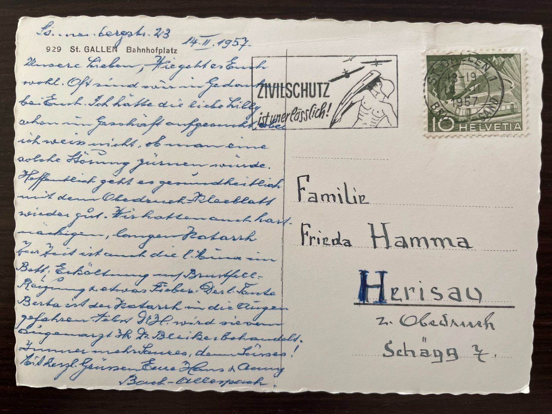 Cartoline postali: ST. GALLEN Post, TRAM / STRASSENBAHN, 4 Ansichtskarten – Usato da Wald ZH venduto da TLILEF 8