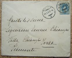 ABART : BRIEFCOUVERT 1907 - STARK VERSCHOBENES MARKENBILD