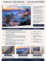 Vends Très beau tableau Décoratif- Vue sur Santorin