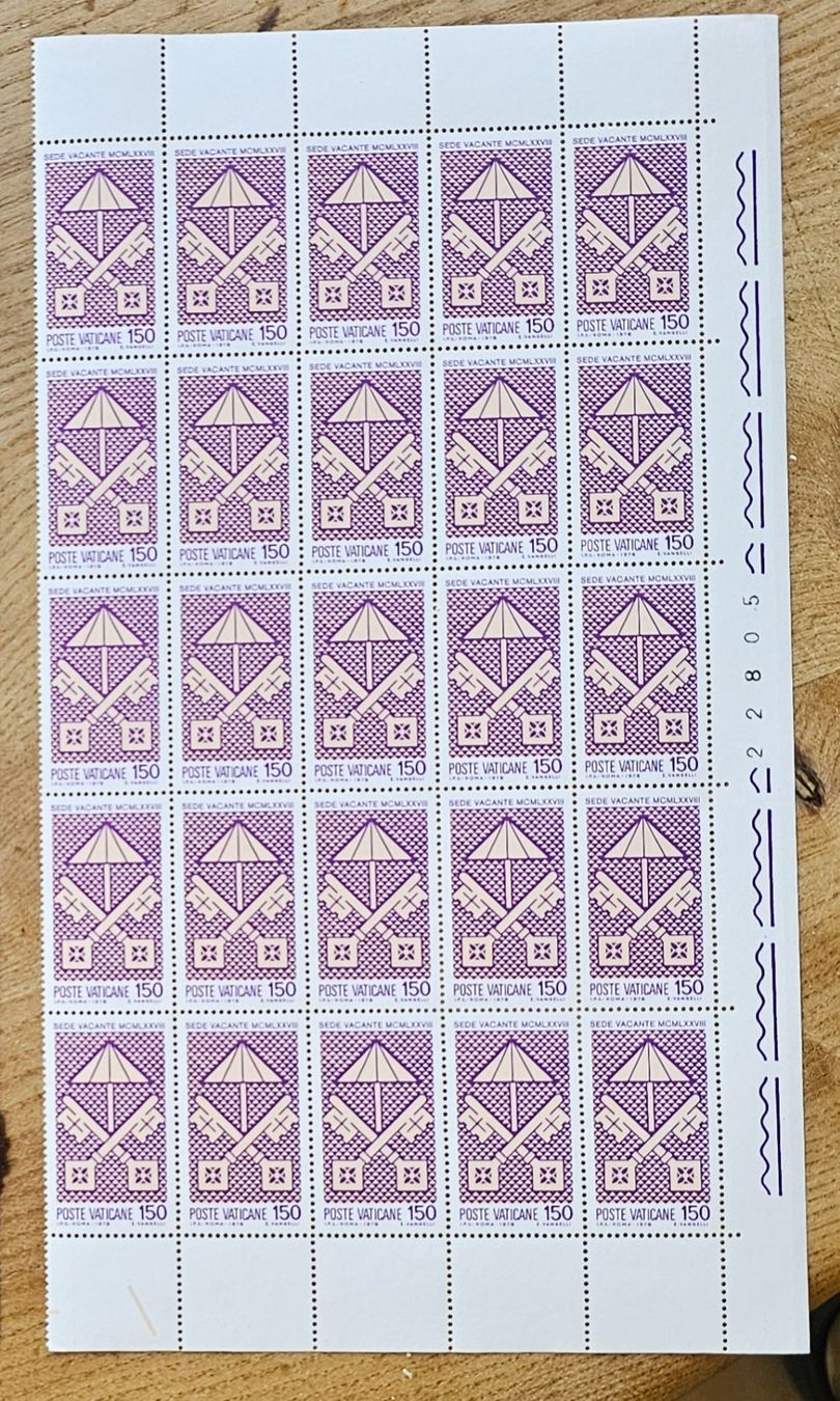 Tutti i francobolli: VATIKAN 25 Marken Bogen ** "Sede vavante" 1978 – Nuovo (secondo la descrizione) da Les Valettes venduto da Nuba1