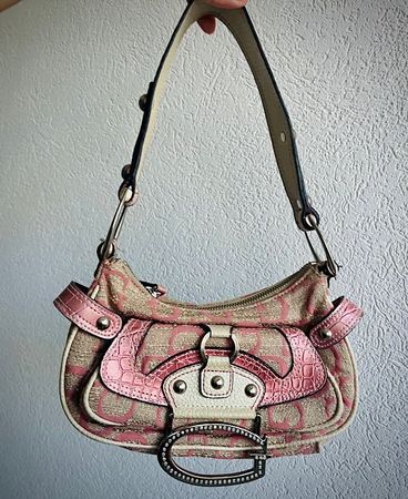 GUESS Vintage Y2K 2000s 4G Monogram Pink / Rhinestone G