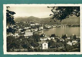 Lugano, Panorama, 1937, gelaufen
