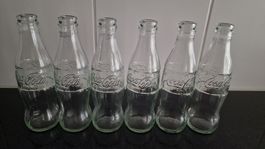 6er Set Coca-Cola Glasflaschen 250ml – Edle Relief-Prägung