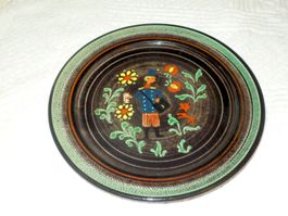 Teller, Keramik, handgemacht- bemalt, Briefträger, Ø 24.5cm