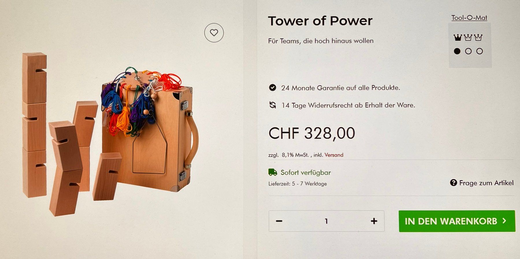 Spiele: Neuland Workshop Spiel Tower of Power – Neu (gemäss Beschreibung) aus Langendorf von ber_t8vc 1