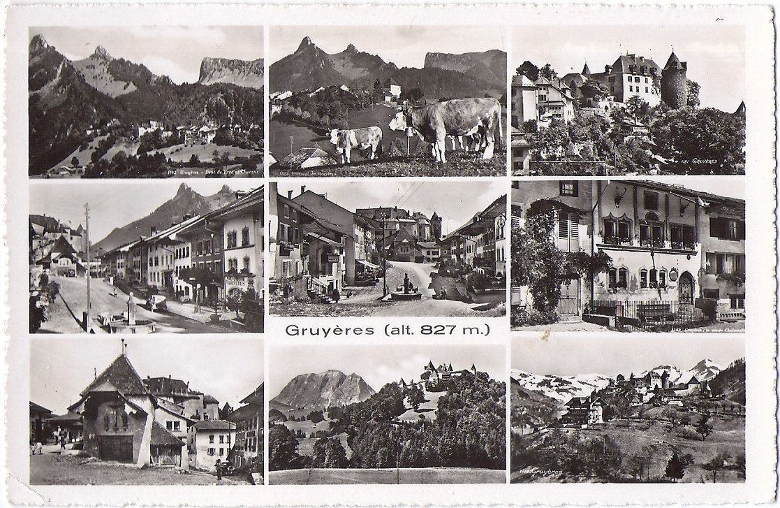 Cartoline postali: GRUYÈRES, en 9 vues – Usato da Les Verrières venduto da Scampi0