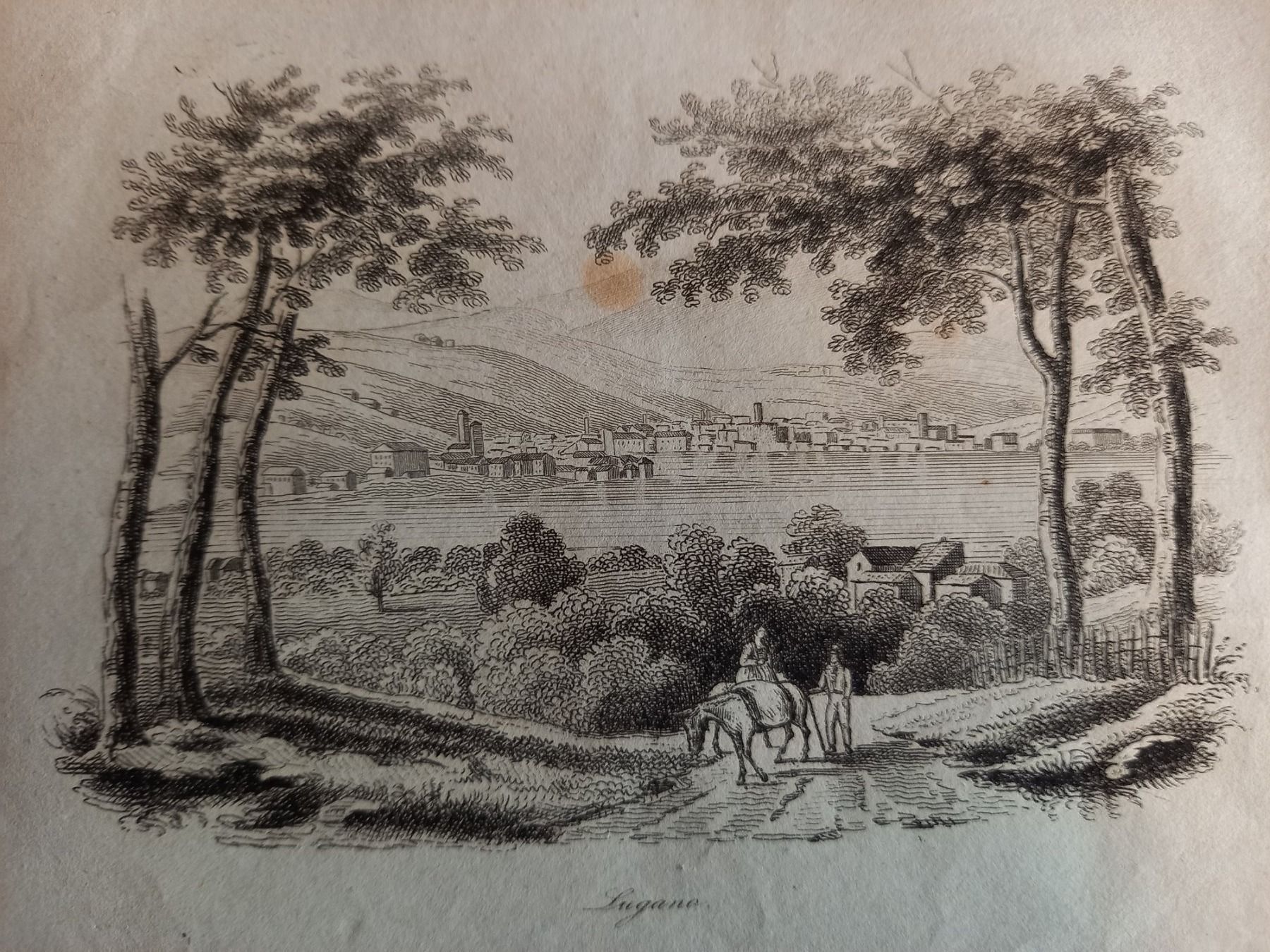 Incisioni: ancienne gravure Lugano+cost. du Tessin – Usato da Lausanne venduto da leneko 1