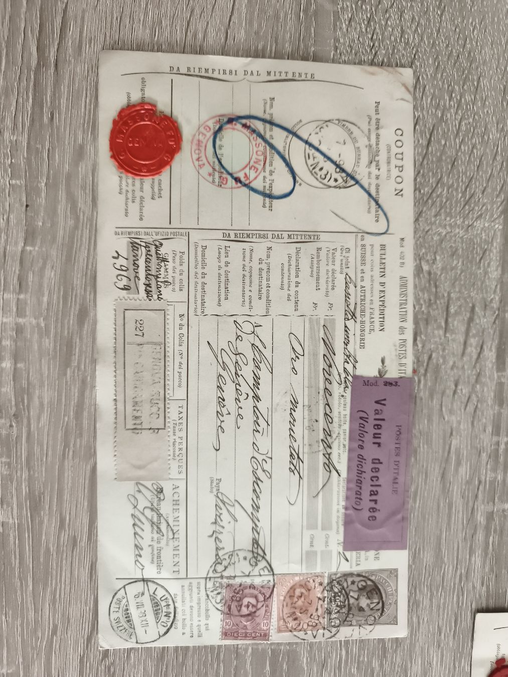 Tutti i francobolli: Lot 5 de documents postaux anciens scellés 1898 – Usato da Prilly venduto da jor_x27s 2
