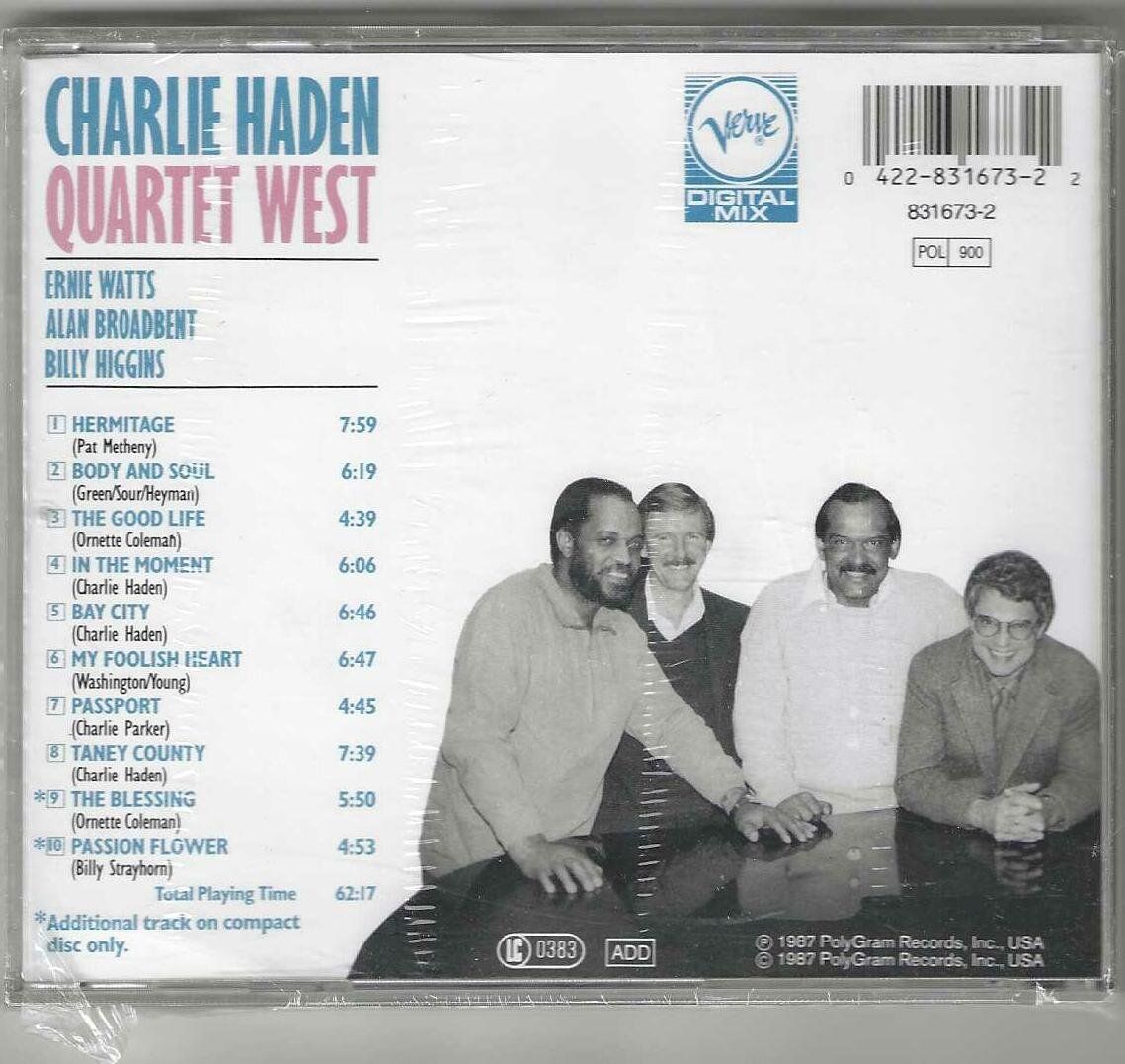 CD: C.Haden/E. Watts/A. Broadbent/B. Higgins–Quartet West-Neue – Nuovo e nell'imballaggio originale da Genève venduto da CDLPBookS 1