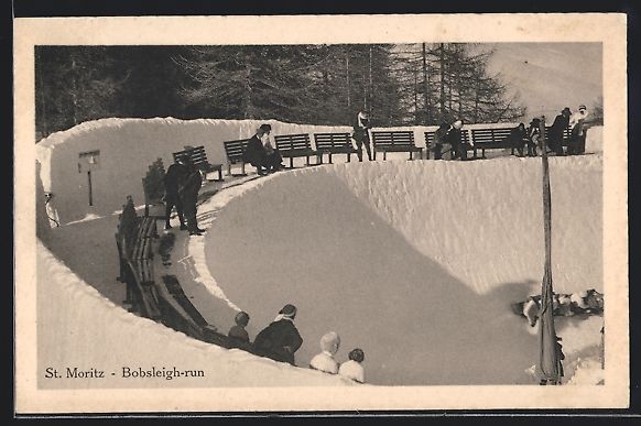 Cartes postales: AK St. Moritz, Bobsleigh-run – D'occasion à Berlin par bartko-reher