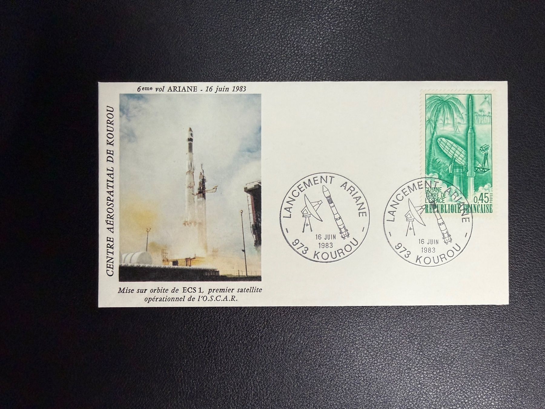 Tutti i francobolli: 6. Start Ariane 16.6.1983 Sonderbrief – Usato da oberrüti venduto da jeanmei