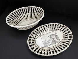 Früchtekorb & Schale Creil, Coquerel & Le Gros Paris ca 1820