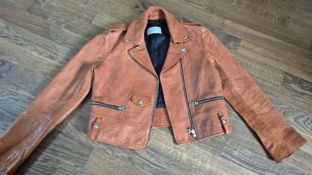 Brown Sandro leather jacket size 1