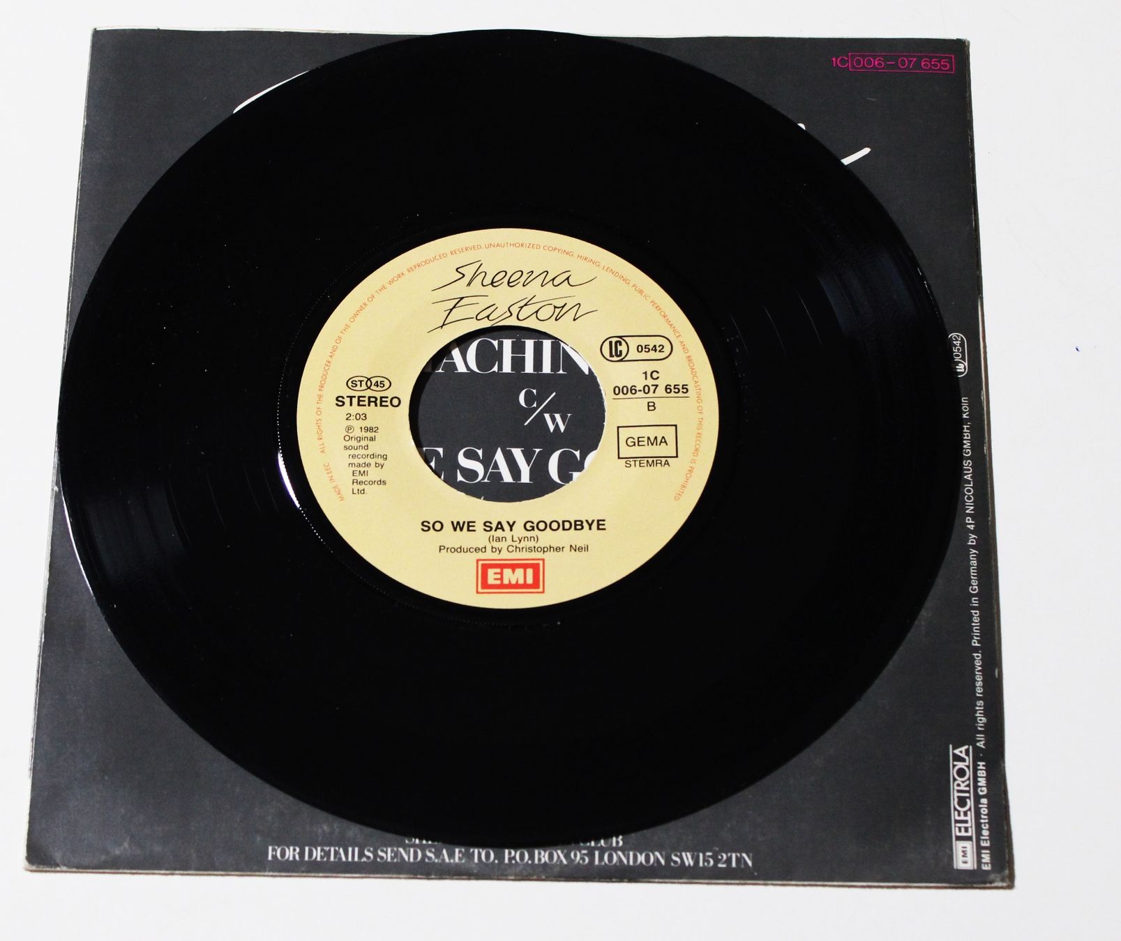 Dischi in vinile: 7" SHEENA EASTON - MACHINERY 1982 – Usato da Brüttisellen venduto da Collector-Corner 3