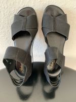 ROBERT CLERGERIE: Schwarze Plateau-Sandale, 37