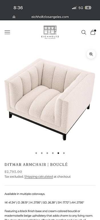 Eichholtz Fauteuils: Eichholtz Bouclé Sessel – Neuf avec emballage d'origine à Zürich par rom_5qkc 1