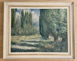 Originalgemälde von Fritz Pümpin "Pappelallee im Rhonetal"