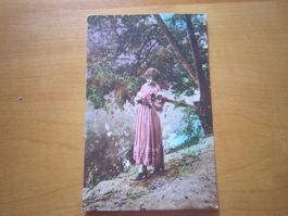 No 7 Postkarte 1922 Dame Stempel LITTAU/Luzern