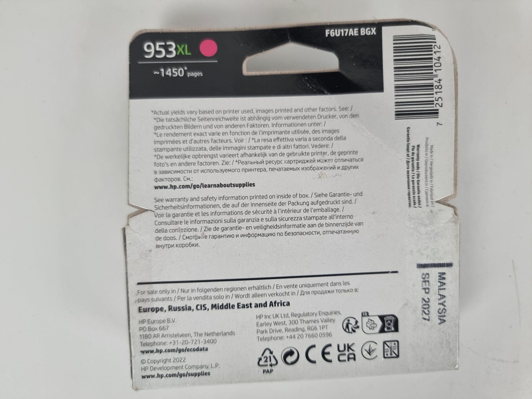 Hewlett Packard Cartucce per stampanti & toner: hp Druckerfarbpatrone 953XL Magenta – Usato da Urtenen-Schönbühl venduto da Restwert_Schoenbuehl 1