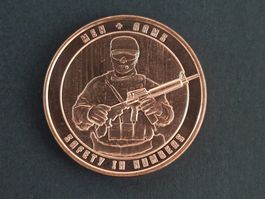 USA 1 Oz .999 Copper, Men + Arms